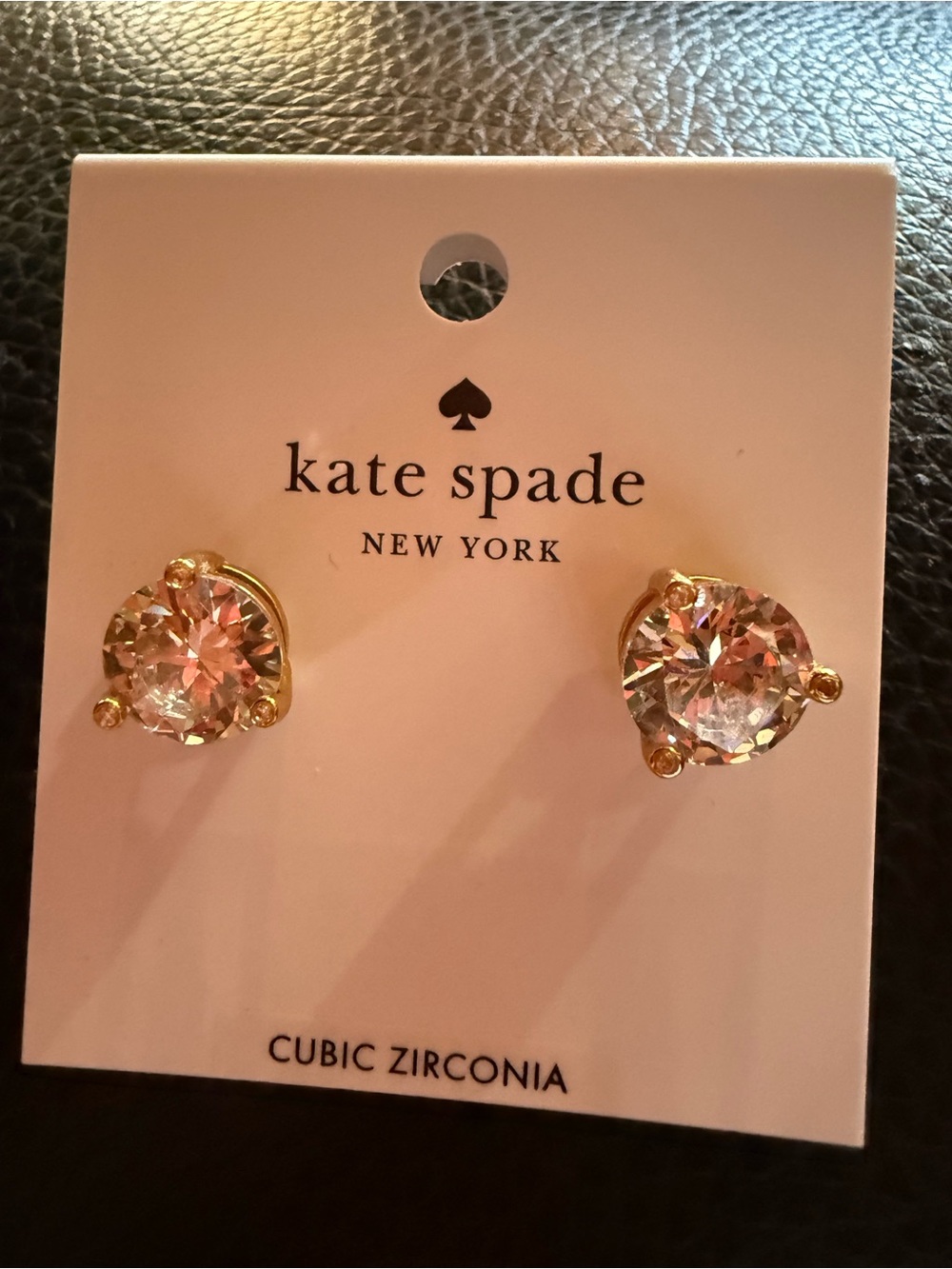 kate spade gold-tone stud earrings with clear stones